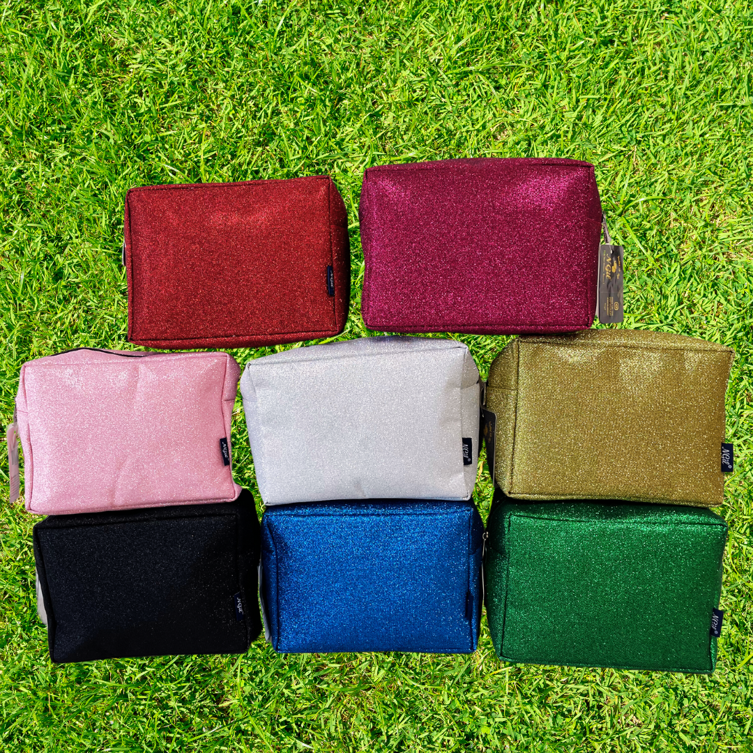 Low-Cost Wholesale Black Glitter NGIL Large Cosmetic Travel Pouch In Bulk |  MommyWholesale.com