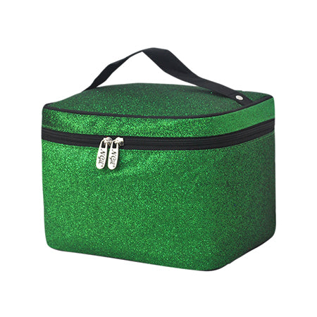 Green Glitter NGIL Large Top Handle Cosmetic Case in Bulk |  MommyWholesale.com