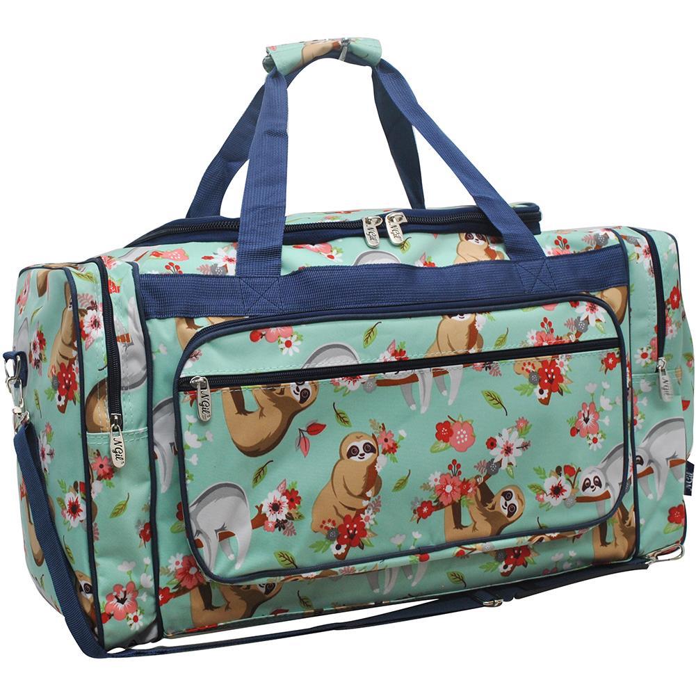 Happy Sloth NGIL Canvas 23" Duffle Bags in Bulk | MommyWholesale.com