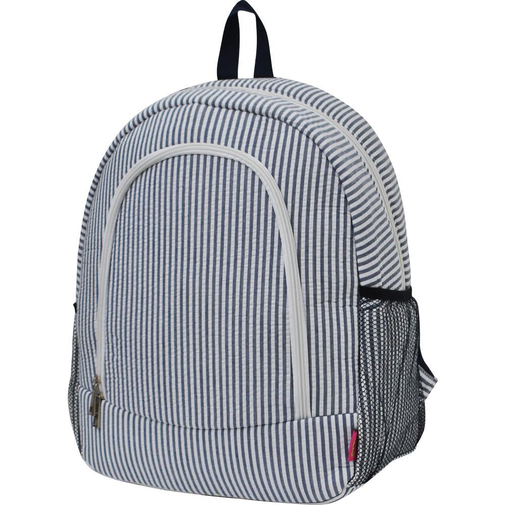 Low-Cost Wholesale Seersucker Navy NGIL School Backpack In Bulk |  MommyWholesale.com